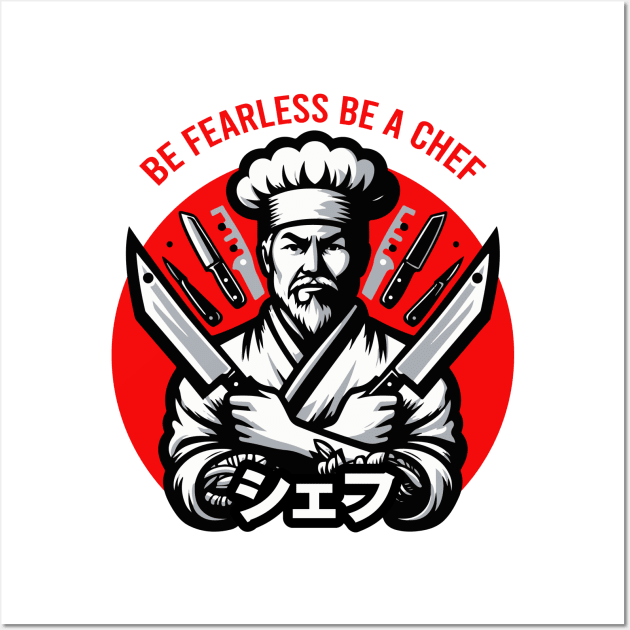 Be fearless be a chef Wall Art by Toon of Food